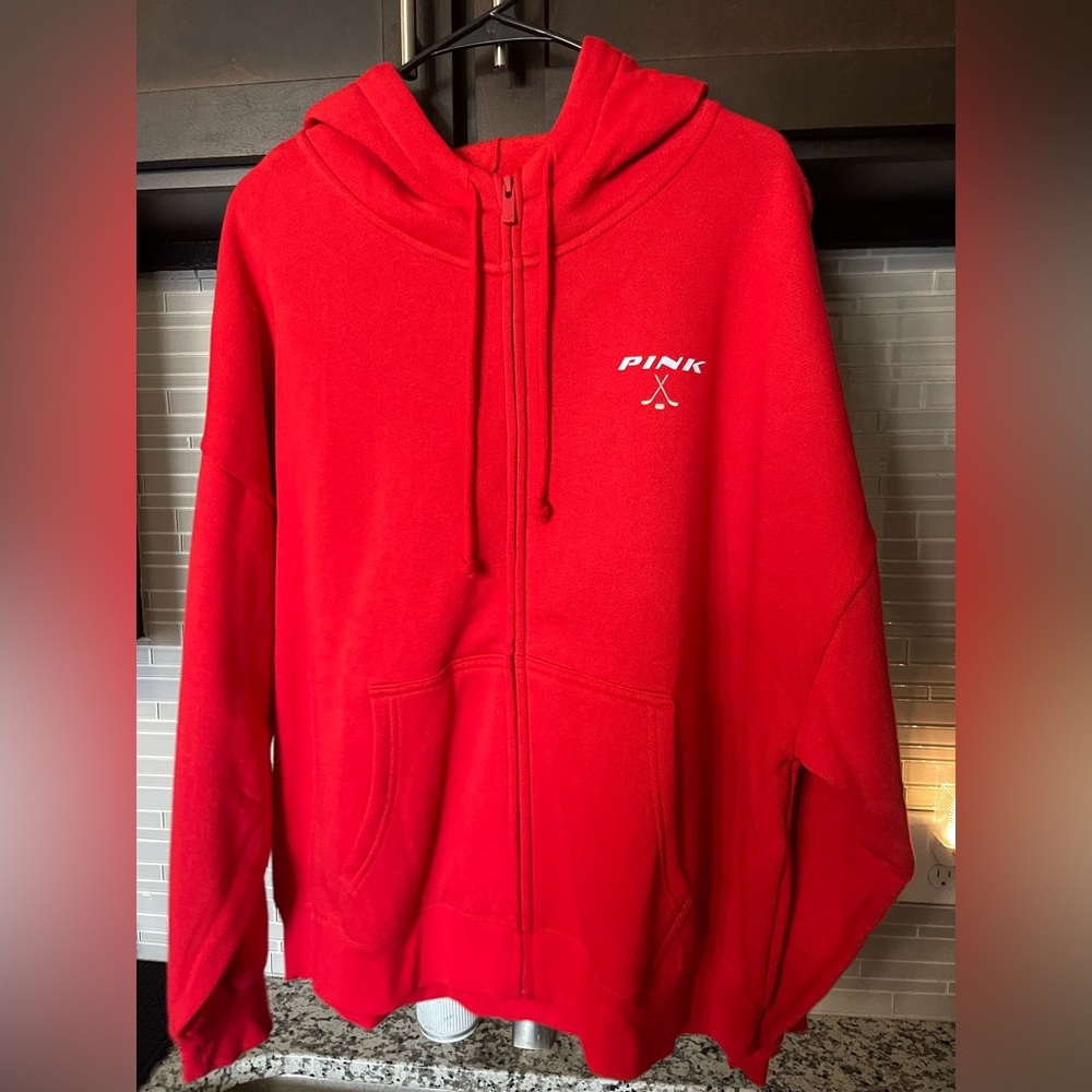 Victoria's Secret PINK Red Zip Hoodie